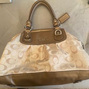 Two tone Authentic Coach brand hand bag